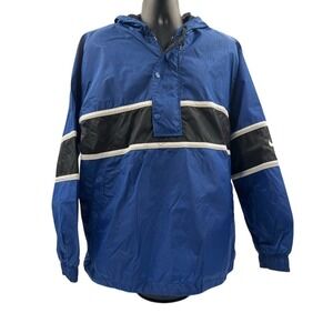 Vintage‎ Nike Mens Blue Colorblock Hooded Windbreaker Anorak Jacket L